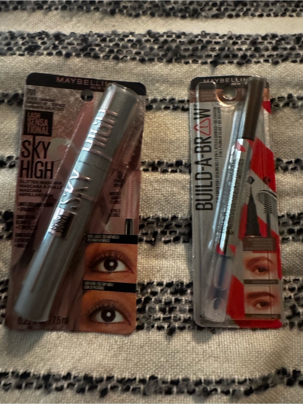 Maybelline Build-A-Brow 2-in-1 Brow Pen & space diamond mascara